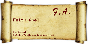 Feith Ábel névjegykártya